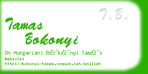 tamas bokonyi business card